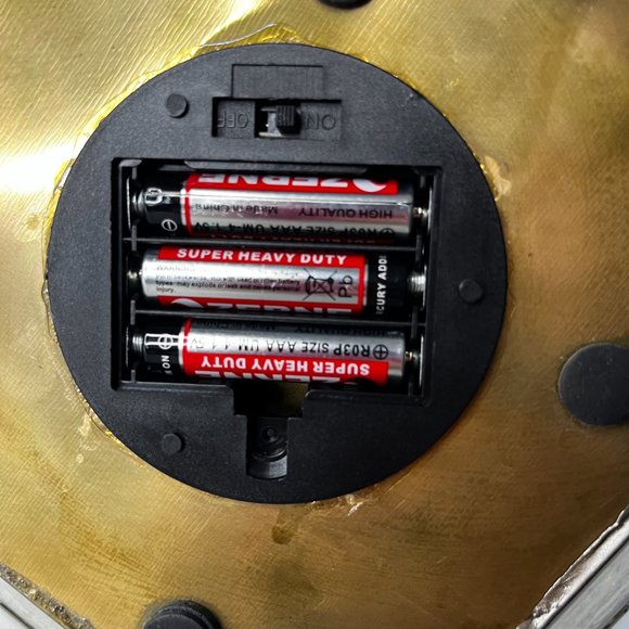 Mercury Glass Octagon Brass Lantern with LED Lights Strings 3 AAA Batteries Open - Picture 14 of 14